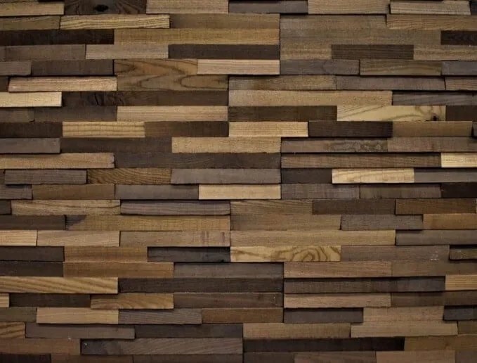 Parement 3D Frêne thermo - Finition Scié en biais - NAZET