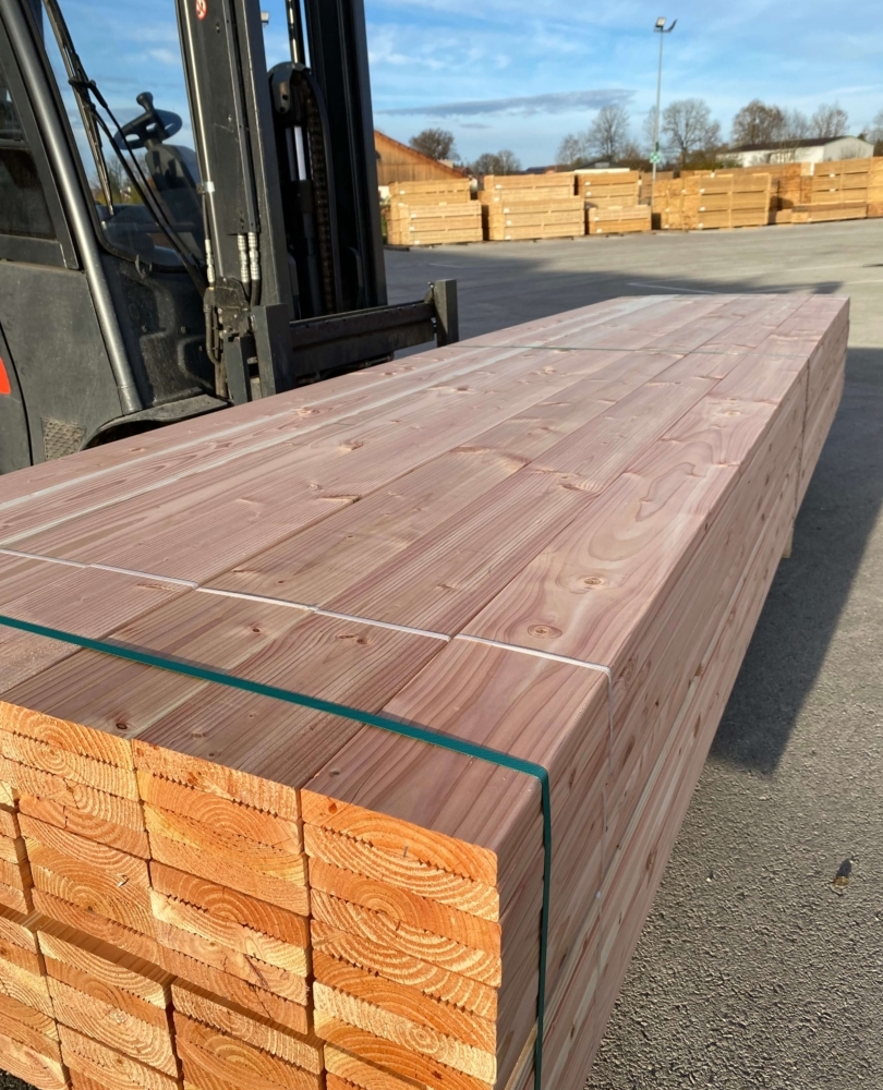 Lot de 4 lames de terrasse 27×145 mm - naturel