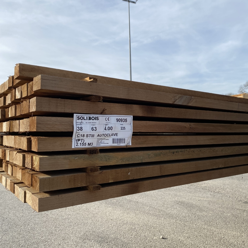 Demi-chevron 38 × 63 mm – traité autoclave